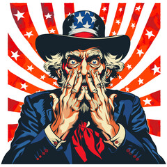 Uncle Sam scared and surprised about USA elections