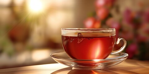 Warm and inviting tea silhouette with sunlight streaming through, adding a comforting and serene touch