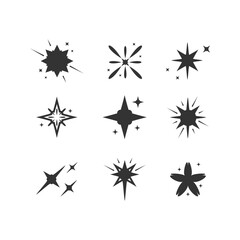 Star icon different shape design vector collection