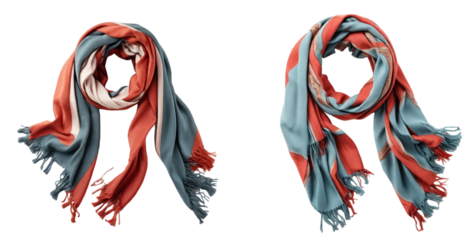 set of scarf isolated on transparent background