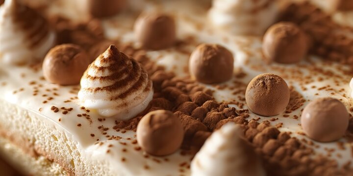 Sumptuous banoffee pie topped with fluffy cream, chocolate shavings, and malban spheres, a dessert lover's dream