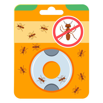 Ant trap indoor pet safe vector cartoon illustration isolated on a white background.