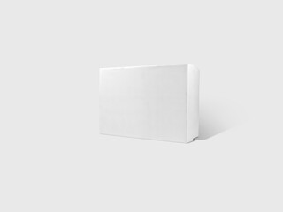 Shoe Box Paper Package Box Mockup Isolated on White Background. 3D Rendering