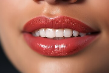 Fototapeta premium A woman with a big smile showing her teeth