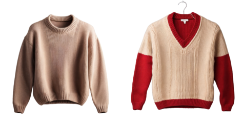 set of sweater isolated on transparent background