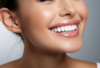 Obraz premium A woman with a big smile showing her teeth