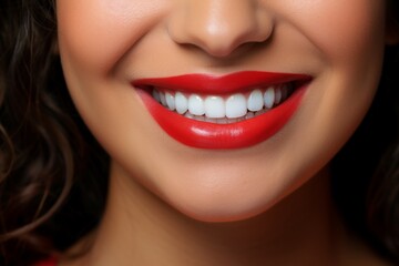 Fototapeta premium A woman with a big smile showing her teeth