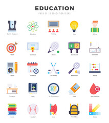 Education Icon Pack 25 Vector Symbols for Web Design.