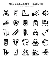 MISCELLANY HEALTH elements. Lineal Fill web icon set. Simple vector illustration.