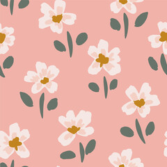 Morning blooms forming a subtle spendor floral pattern with off white,brown,sage green,pastel pink. Great for homedecor,fabric,wallpaper,giftwrap,stationery,packaging design projects.