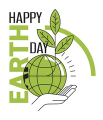 Happy Earth Day card, simple bold minimalism