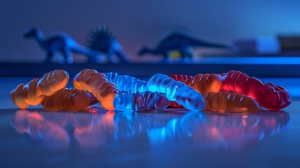 Childrens gummy vitamins shaped like dinosaurs, making health fun for kids 