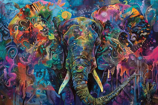 elephant Animals seamless pattern geometric vector illustration on light background Wallpaper design for decoration shaped illustration