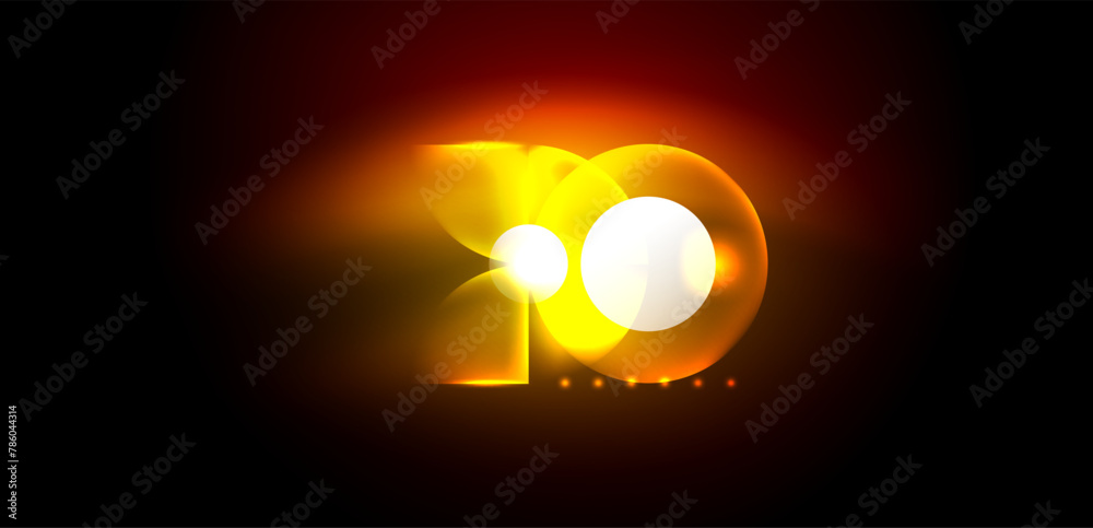 Poster the number 20 is glowing brightly in the dark High quality