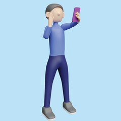 People holding, using mobile phones concept. Realistic 3d object cartoon style