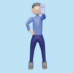 People holding, using mobile phones concept. Realistic 3d object cartoon style