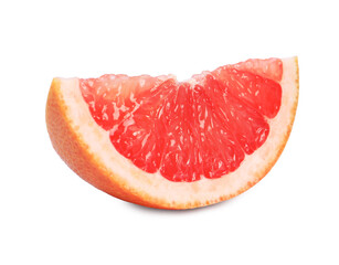 Citrus fruit. Slice of fresh grapefruit isolated on white