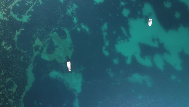 Flight over the mediterranean coastline on the border Italy France. Grimaldi (Ventimiglia)