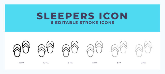 Sleepers icon symbol. Outline. Lineal icon with editable stroke.