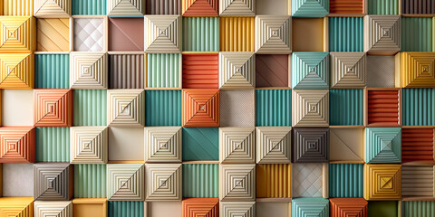 patterns, , cubes, rectangles, stage, wallpaper in 3D style, colors, shapes, graphics, design, illustration, minimalism, generated AI, texture, AI generation, texture, 3D, graphics, design, wallpaper, - obrazy, fototapety, plakaty