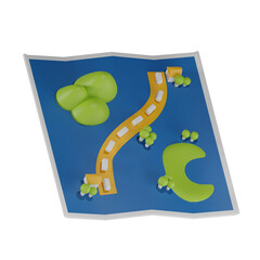 Map 3D illustration