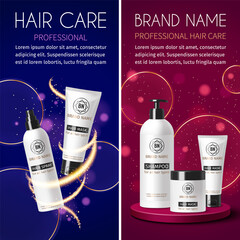 Hair care banners in realistic style - 786051190