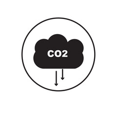Carbon dioxide or CO2 vector icon on a white background 