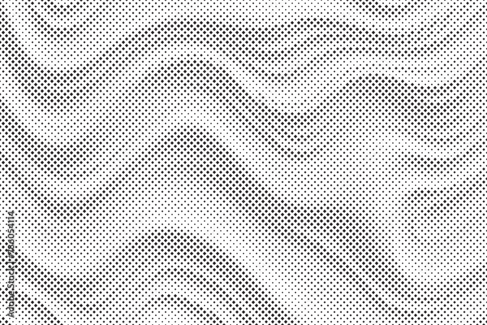Poster ackground with squares halftone dots. Halftone vector background. Monochrome halftone pattern. Abstract geometric dots background. Pop Art comic background for website, card, poster.