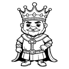 Obraz premium King . Black and white illustration for use in graphics. Generated by Ai