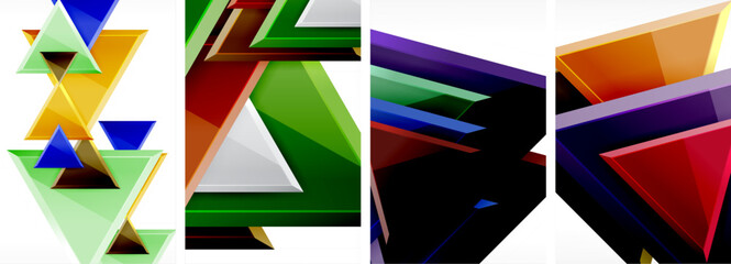 a row of colorful triangles with the letter k in the middle High quality