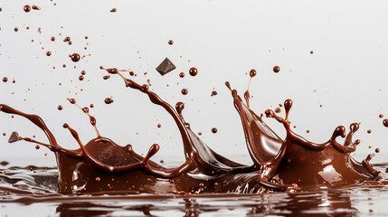 Chocolate Splash Explosion with drops - obrazy, fototapety, plakaty