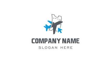 Online flight booking logo design