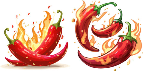 Cartoon hot peppers