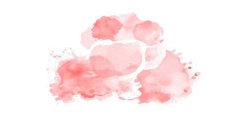 Modern creative watercolor background for trendy design. Stylish red watercolor splatter texture stain design. Red watercolor brush paint background. Splash brush red watercolor on paper.