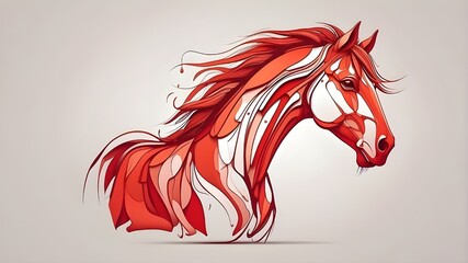 Continuous Single Line Drawing of a Running Horse Icon on White Background, One Single Line Drawing of a Galloping Horse Icon on Transparent Background, Continuous Line Art of a Horse in Motion