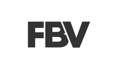 FBV logo design template with strong and modern bold text. Initial based vector logotype featuring simple and minimal typography. Trendy company identity.