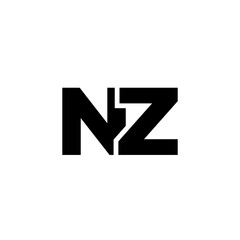 Letter N and Z, NZ logo design template. Minimal monogram initial based logotype.