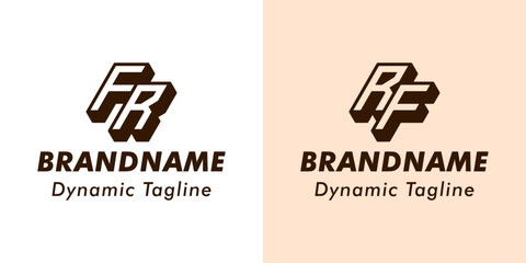 Fototapeta premium Letters FR and RF 3D Monogram Logo, Suitable for business with FR or RF initials
