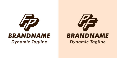 Fototapeta premium Letters FP and PF 3D Monogram Logo, Suitable for business with FP or PF initials