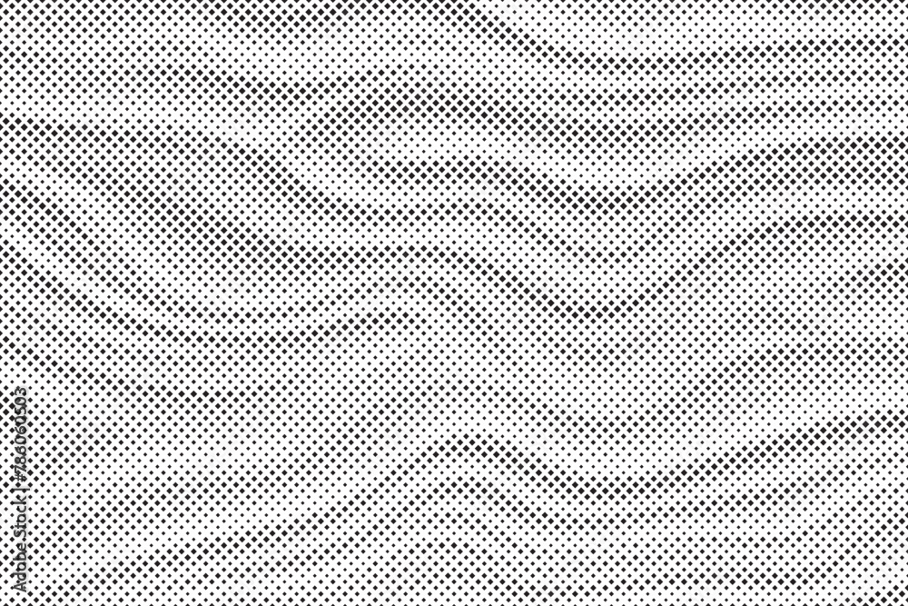 Poster ackground with squares halftone dots. Halftone vector background. Monochrome halftone pattern. Abstract geometric dots background. Pop Art comic background for website, card, poster.