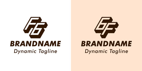 Letters FG and GF 3D Monogram Logo, Suitable for business with FG or GF initials