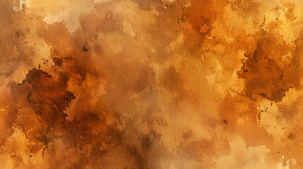 Warm ochre and burnt sienna watercolor, inviting background for fall campaigns. - obrazy, fototapety, plakaty