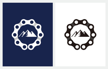 Mountain Bike Chain Circle logo design