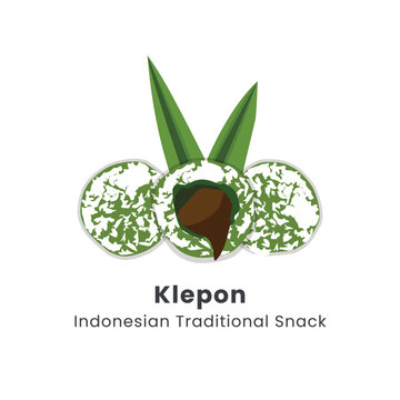 Vector illustration indonesian traditional cakes klepon