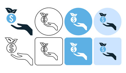 investment money, hand, growth money icon symbol ui and ux design, glyphs and stroke line icon	