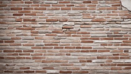 White gray light damaged rustic brick wall texture background