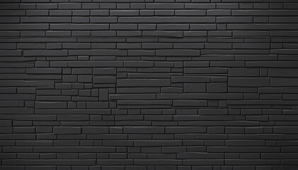 Obraz premium Dark black anthracite rustic brick wall texture banner wall paper
