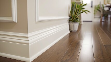 Fototapeta na wymiar a baseboard color in crema or white, adding a touch of sophistication to interior design.