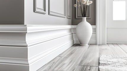 a baseboard color in crema or white, adding a touch of sophistication to interior design.