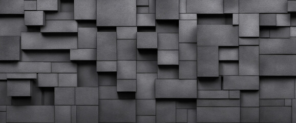 black gray stone concrete cubes texture background anthracite banner wall paper